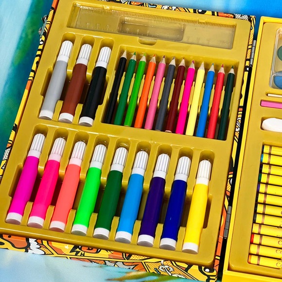 Art Drawing Set 67 Pcs Kit For Children Teens Adults Fancy Giftable Box Case - Picture 4 of 9